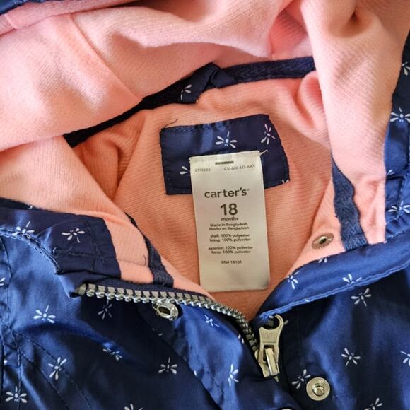 Carter's Navy Blue Windbreaker Jacket sz 18m - Picture 3 of 4
